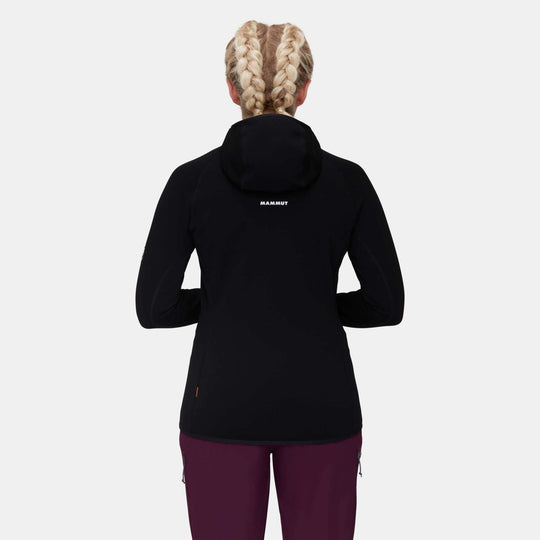 Mammut Aconcagua Ml Hooded Jacket Women - Black - indossata, vista posteriore