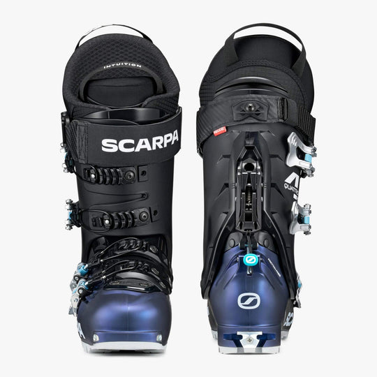 SCARPA 4-Quattro Pro Blue Pearl/Silver – coppia: vista frontale e posteriore