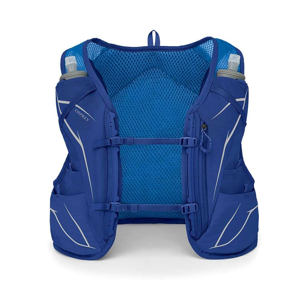 Trail running vest Duro 6 with adjustable straps and dual 500ml Hydraulics soft flasks.