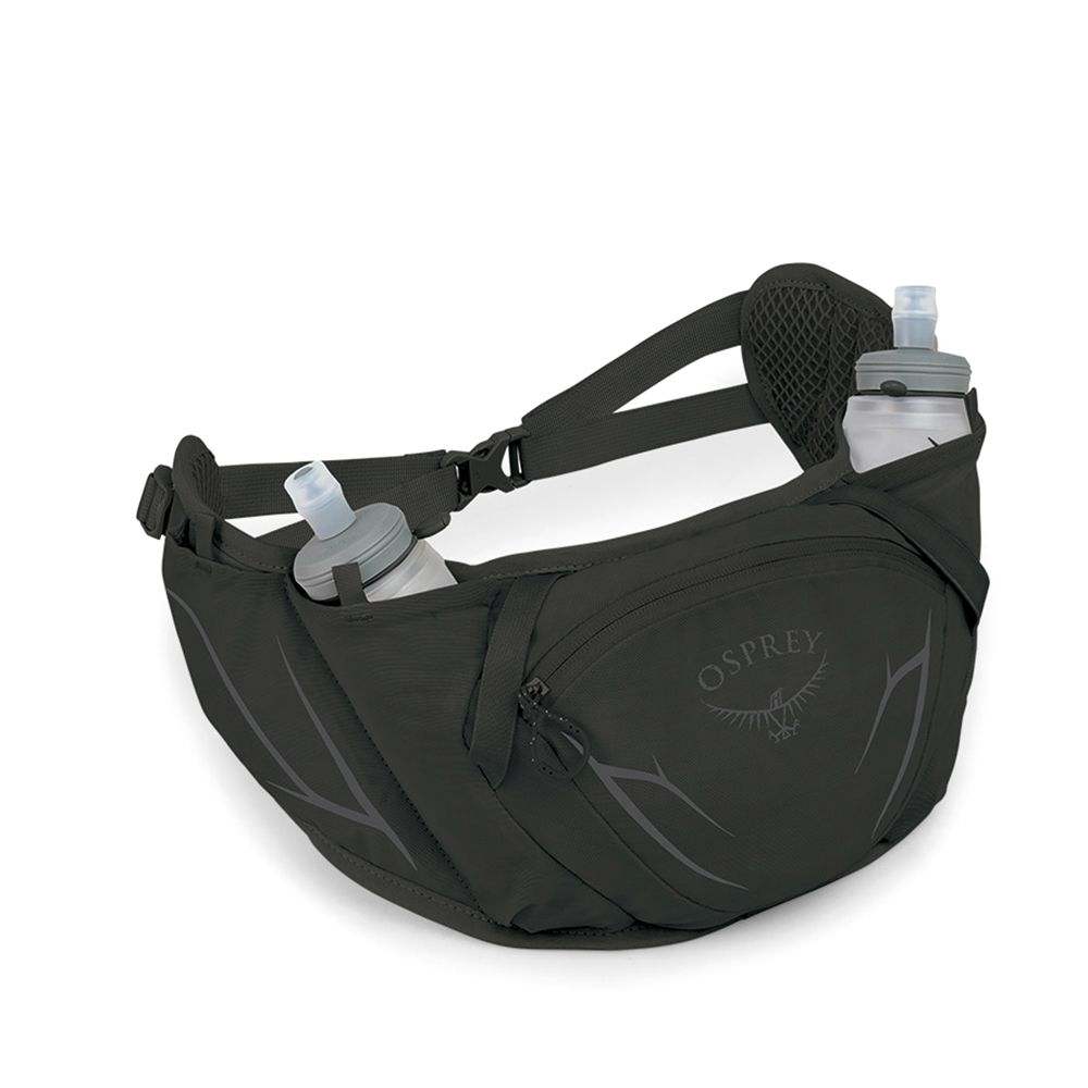Lightweight Duro Dyna Belt with pockets for keys, gels, and phone, made from recycled materials.