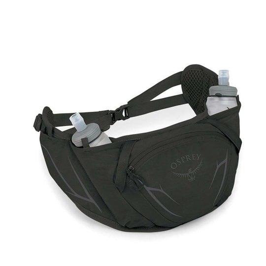 Lightweight Duro Dyna Belt with pockets for keys, gels, and phone, made from recycled materials.