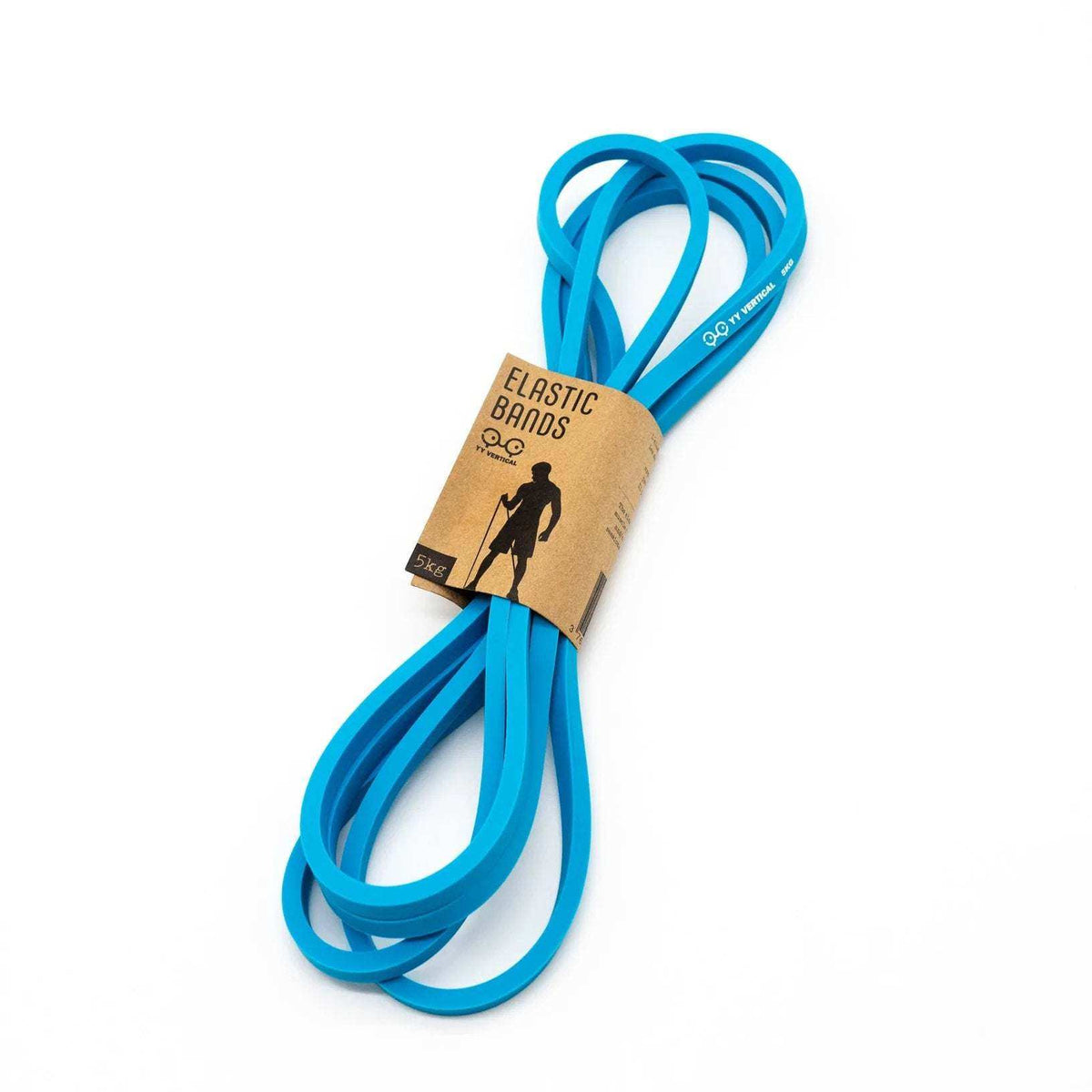 Set of five silicone fasce elastiche YY in different resistance levels for strength training