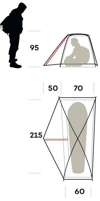 Tenda Nemesi 1 Pro di colore blu chiaro per esterni