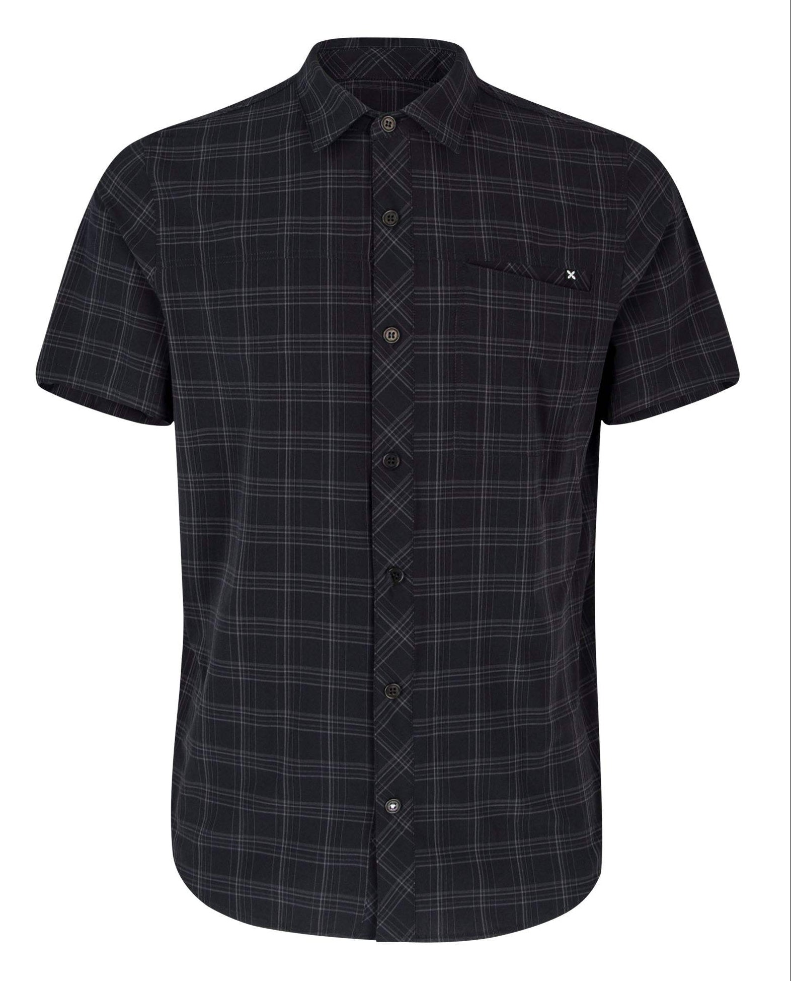 Felce 2 Shirt, lightweight nylon, short-sleeve, outdoor trekking top with button front and chest pocket.