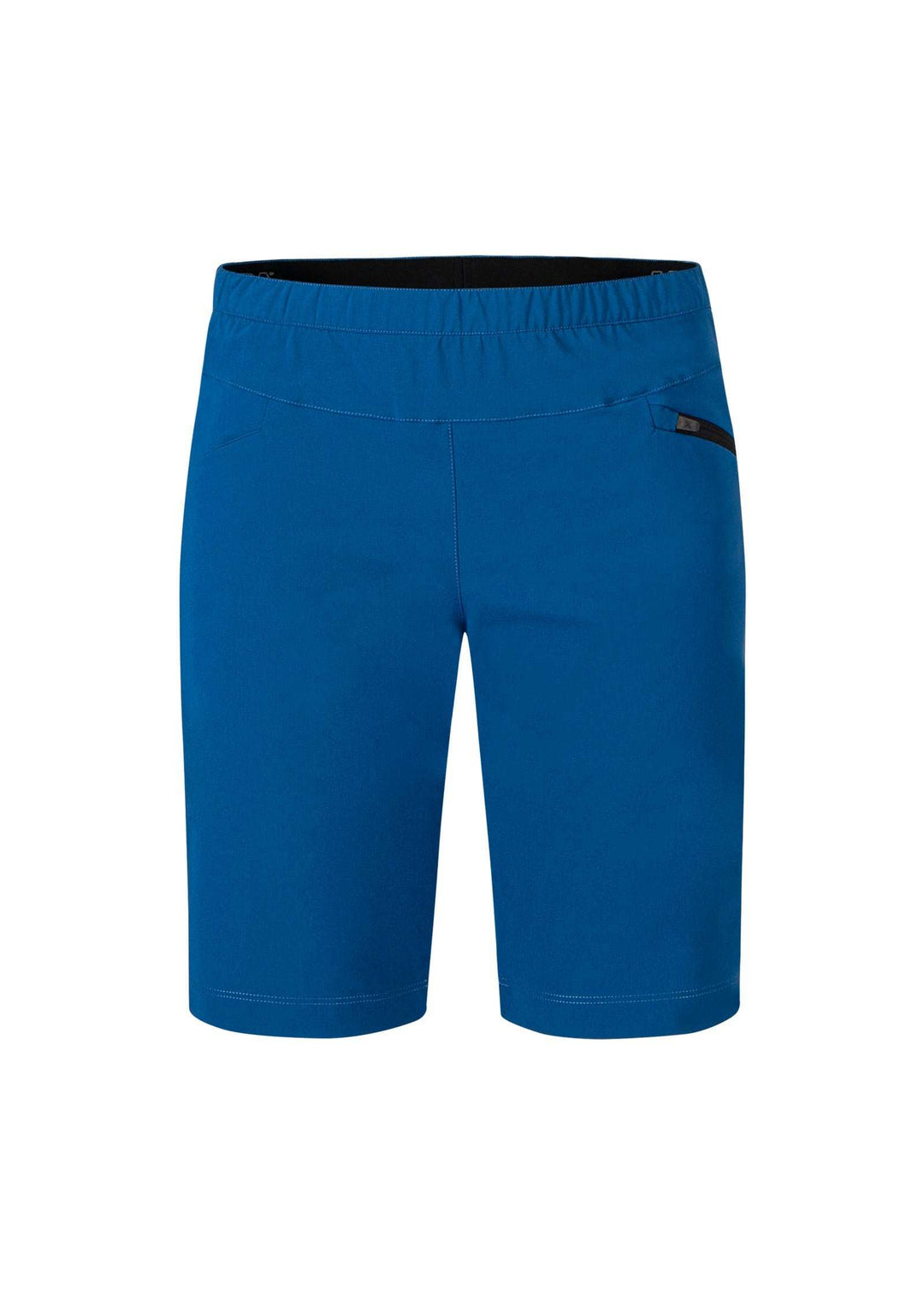 Women's Focus Bermuda shorts in blue, ideal for outdoor activities like climbing and trekking, featuring nylon DWR 4-way stretch fabric.