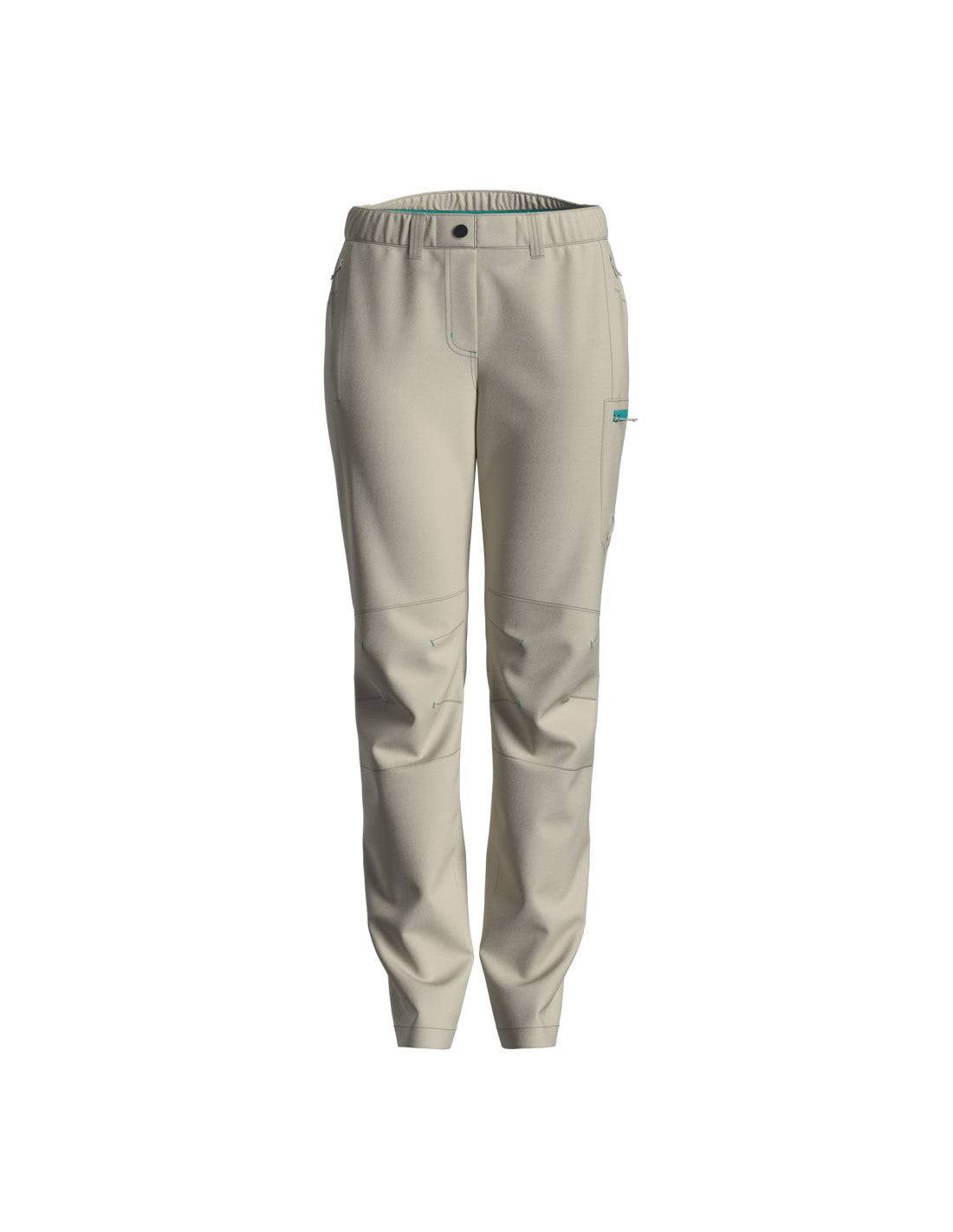 Pantaloni outdoor donna Fuoco Lady Pant colore oatmeal in materiale riciclato per trekking e attività all'aperto.