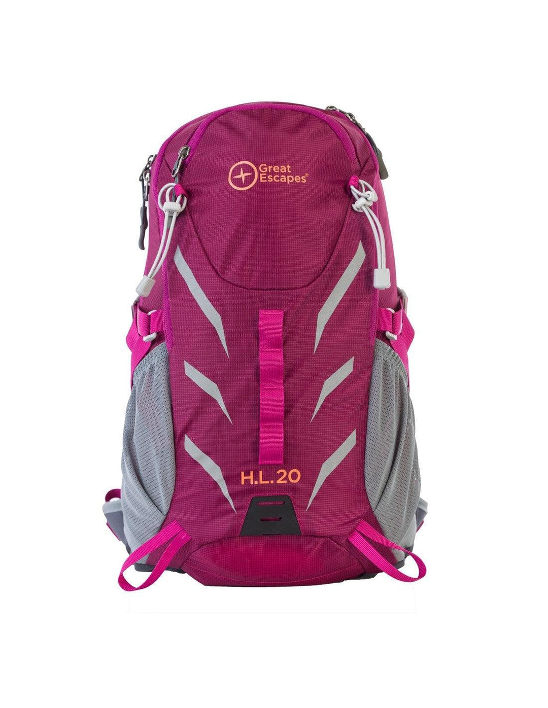Zaino H.L. 20 ergonomico in nylon resistente per escursioni con tasche multiple e copri pioggia