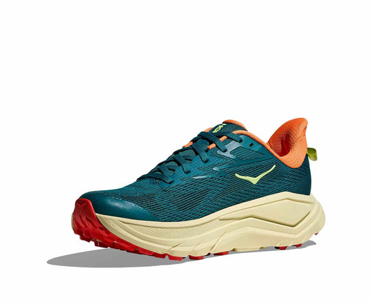 HOKA Challenger 8 donna Tidal Wave/Pampas Grass, vista di tre quarti dal lato interno