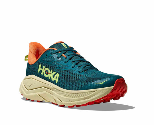 HOKA Challenger 8 donna Tidal Wave/Pampas Grass, vista di tre quarti frontale