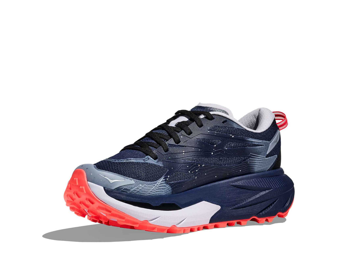 HOKA Mafate 5 donna Midnight Blue/Starlight Glow, vista di tre quarti dal lato interno