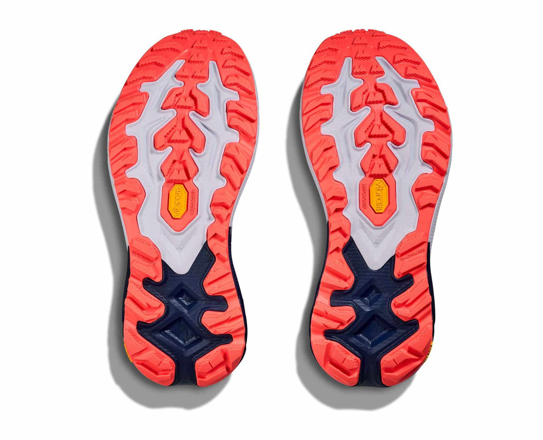 HOKA Mafate 5 donna Midnight Blue/Starlight Glow, battistrada della coppia
