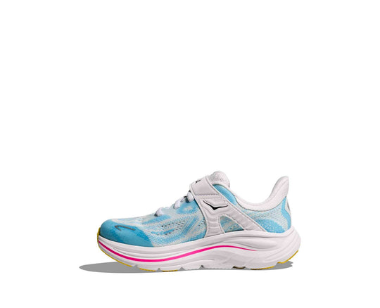 HOKA Clifton 10 Little Kids bambini Frost/Soaring Blue, vista laterale interna