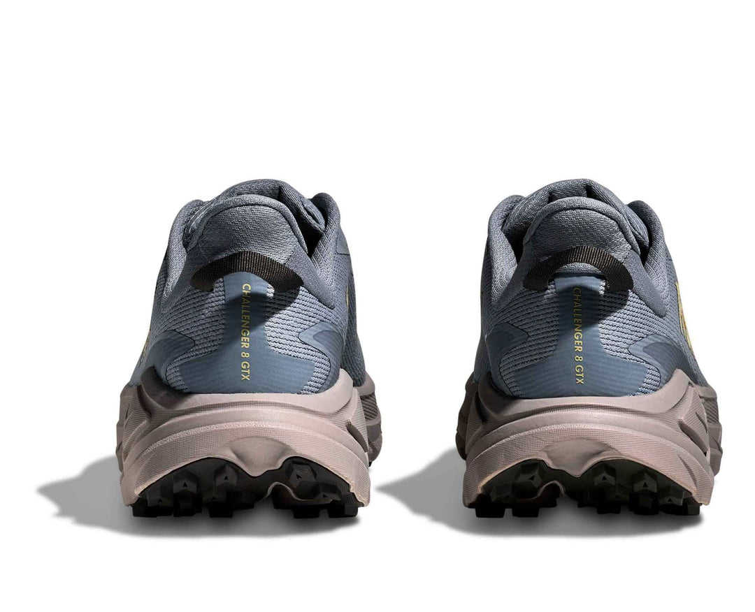 HOKA Challenger 8 Gtx uomo Washed Blue/Cement, vista posteriore della coppia