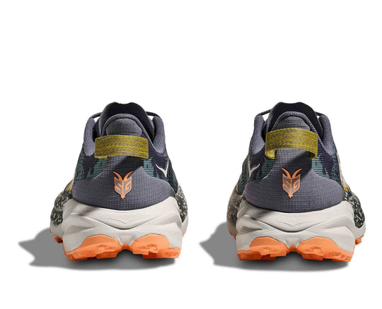 HOKA Speedgoat 6 donna Grey Skies/Cosmic Grey, vista posteriore della coppia