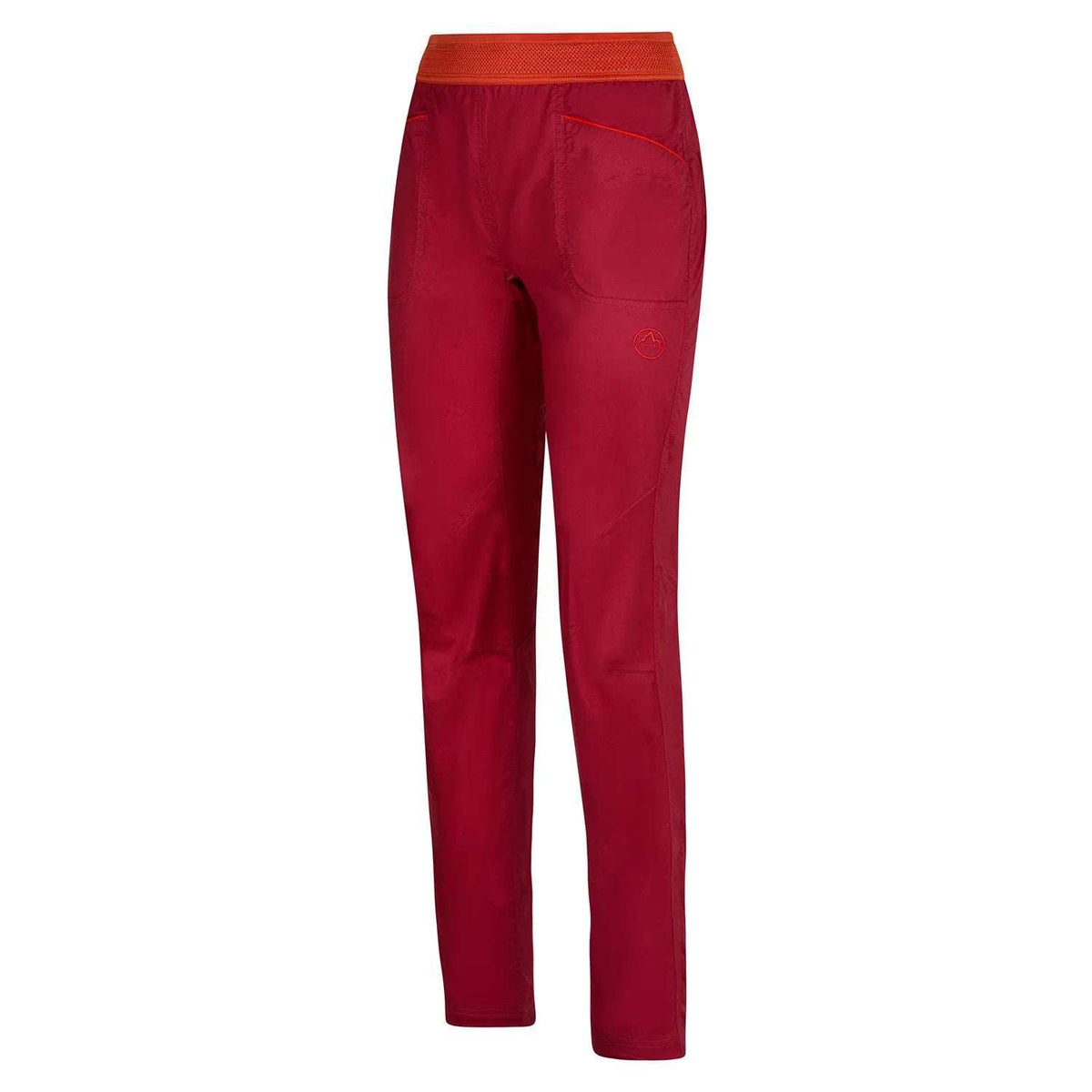 Slim fit Itaca Pant for climbers made of 98% organic cotton with elastic waistband and four pockets