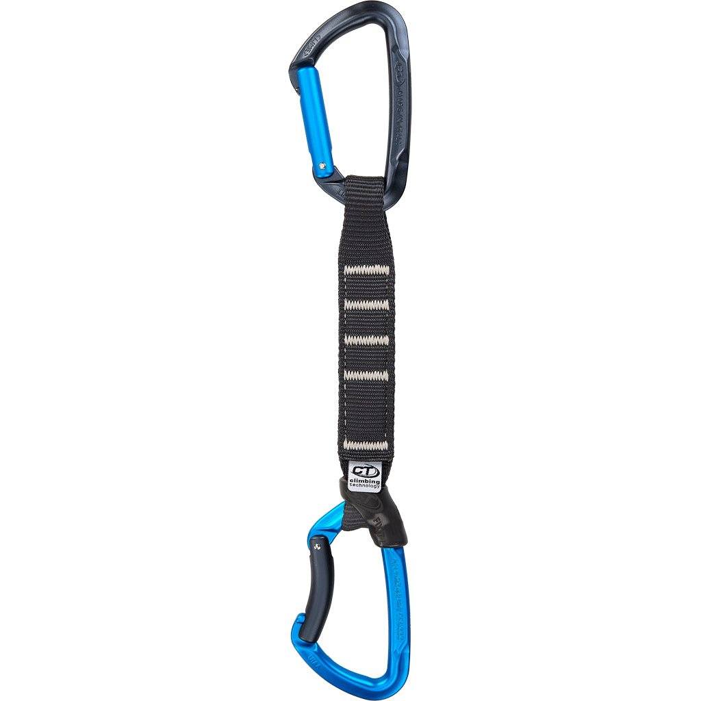 Lime Set Ny Pro (Rastremato) quickdraw with ergonomic polyamide sling and classic catch-free carabiners.