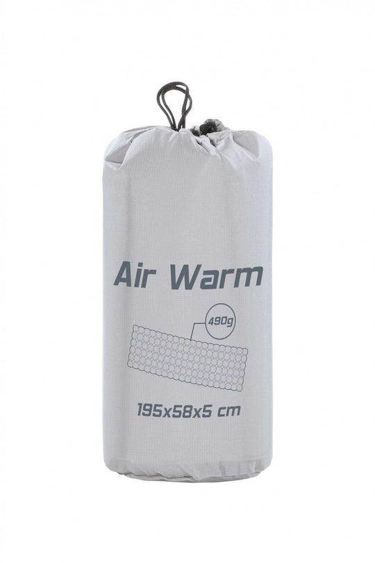 Materassino Gonf. Air Warm rolled up in packaging, 195x58x5 cm, 490g.