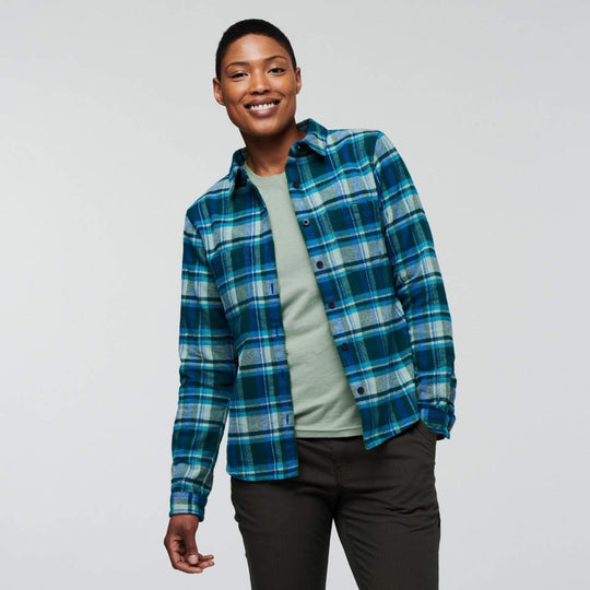 Mero Organic Flannel Shirt W - Bluegrass Plaid - Blogside