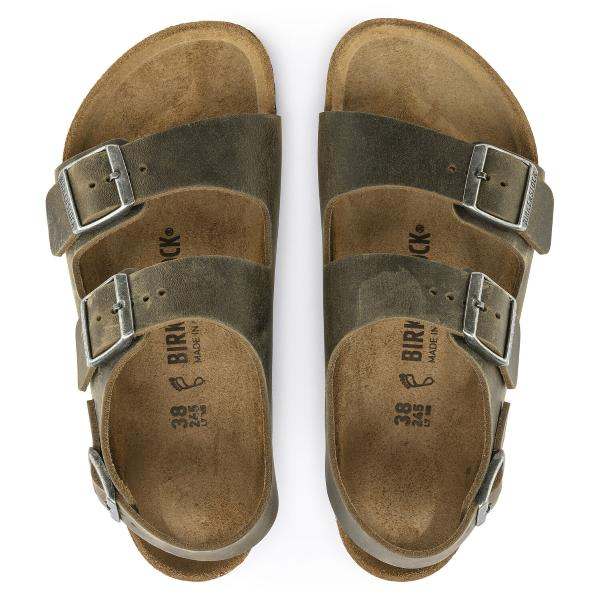 Milano Khaki Oiled Leather, Calzata Stretta - Bshop