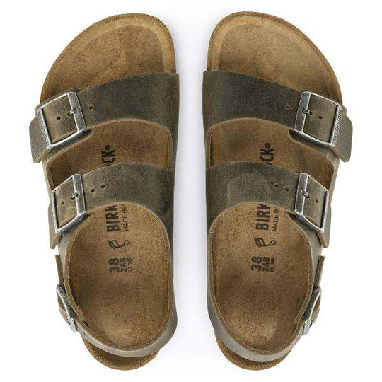 Milano Khaki Oiled Leather, Calzata Stretta - Bshop