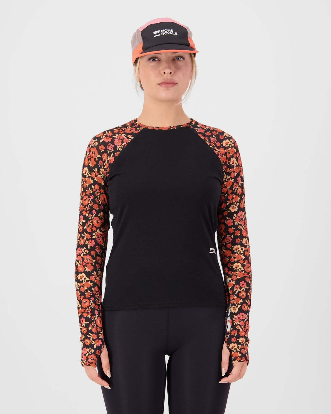 Mons Royale Bella Merino Long Sleeve donna - Ditzy Camo/Black - 1