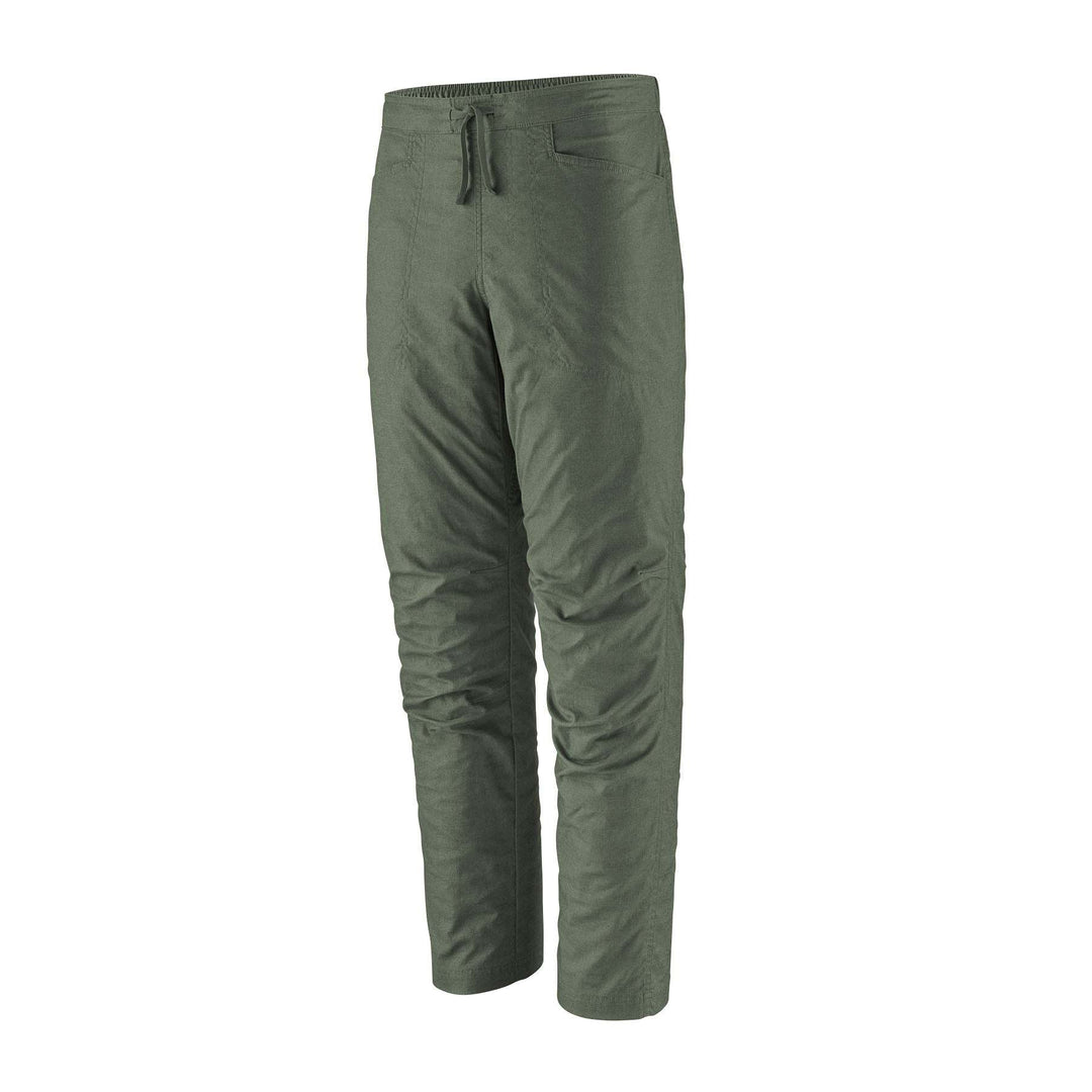 Men's Hampi Rock Pants in green, breathable climbing trousers made from organic hemp, recycled polyester, and elastane, featuring a low-profile waist and straight leg for enhanced movement.