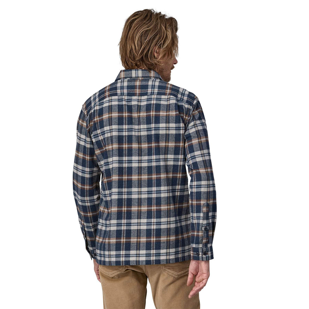 M's L/S Organic Cotton Mw Fjord Flannel Shirt - Fields: New Navy - Blogside