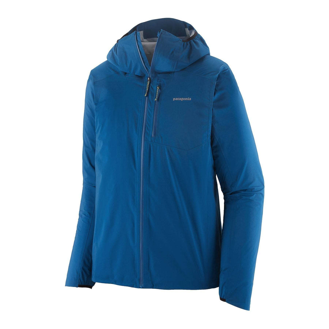 Men's Storm Racer Jacket, ultralight, compressible, waterproof, breathable, recycled nylon, Fair Trade Certified, blue.