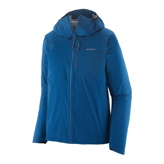 Men's Storm Racer Jacket, ultralight, compressible, waterproof, breathable, recycled nylon, Fair Trade Certified, blue.