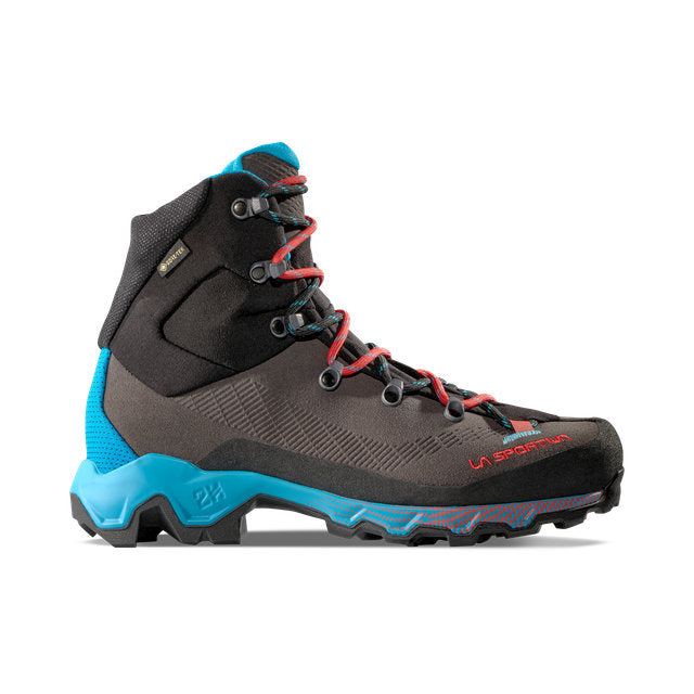 La Sportiva Aequilibrium Trek Woman GTX Carbon/Malibu Blue, vista laterale