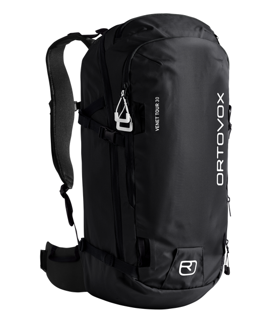 Ortovox Venet Tour 30 Black Raven, vista frontale a tre quarti