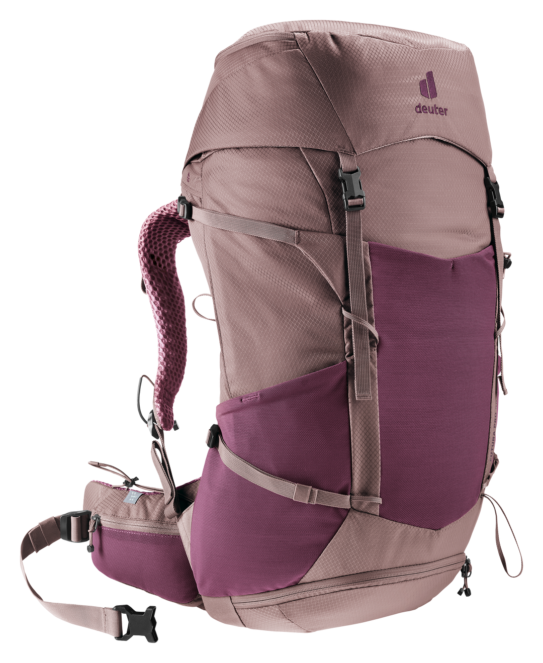 Deuter Futura Pro 38 SL Cassis/Ashrose, frontale tre quarti opposto