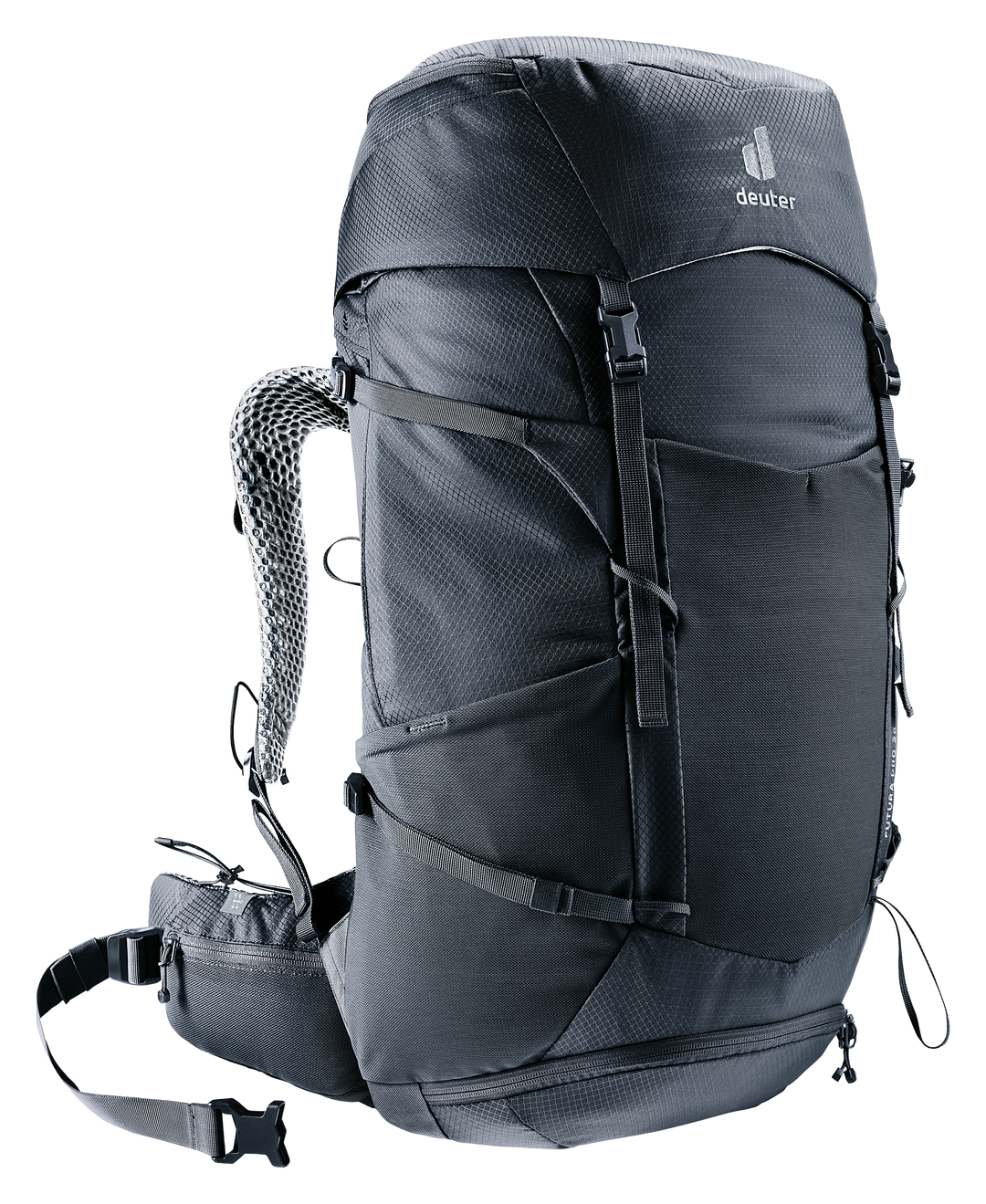 Deuter Futura Pro 38 SL Black, frontale tre quarti opposto