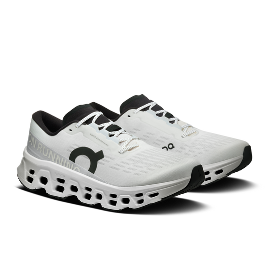On Cloudmonster 3 da uomo White/White 3MG10051200, vista a tre quarti