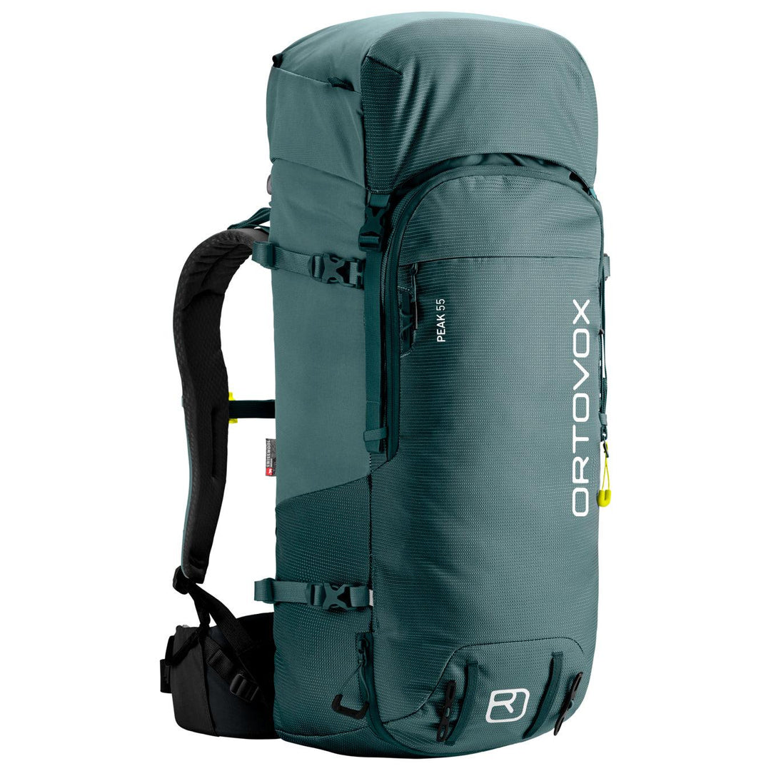 Zaino multifunzionale Peak 55 da trekking ad alta quota con sistema dorsale Swisswool 3D e molteplici scomparti per attrezzature outdoor