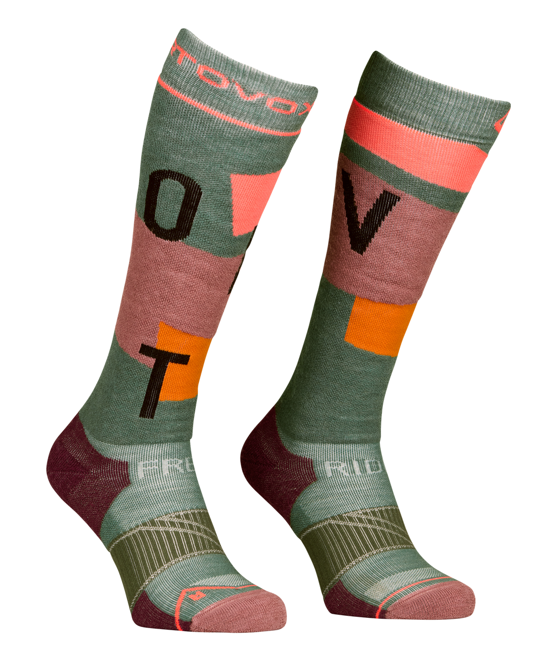 Ortovox Freeride Long Socks Cozy W Wild Herbs - vista frontale