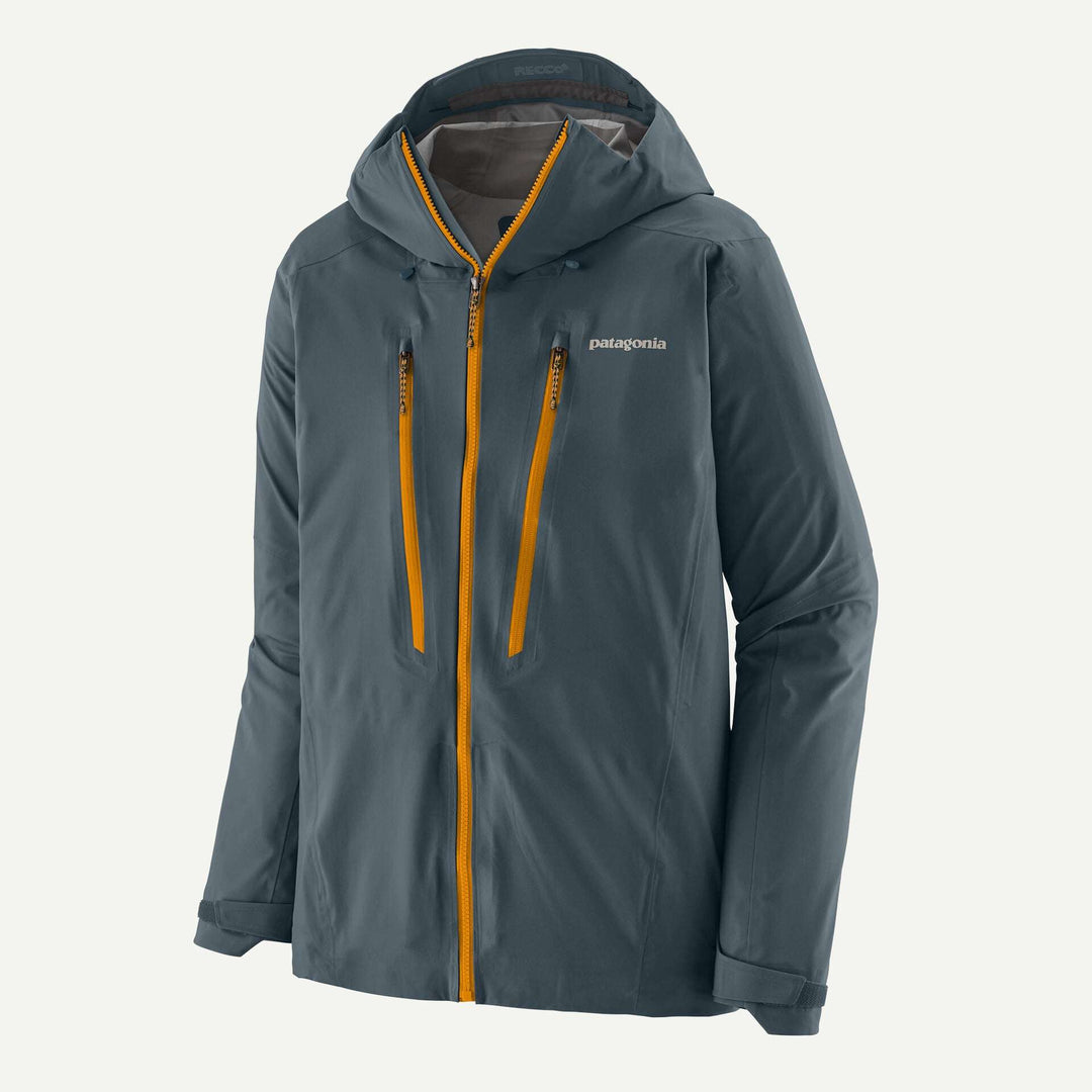 Patagonia Stormstride Jacket Summit Blue: vista frontale di tre quarti