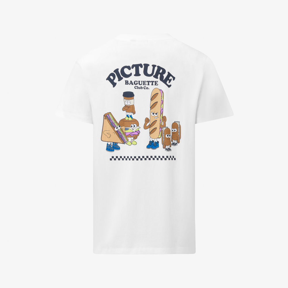 Picture Baguette Club Tee White – retro su fondo neutro