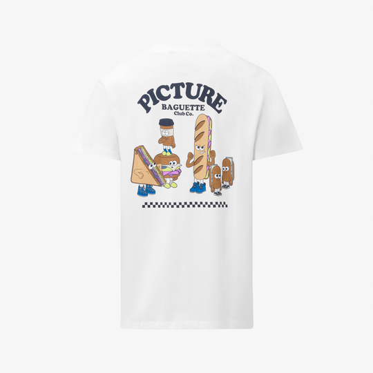 Picture Baguette Club Tee White – retro su fondo neutro