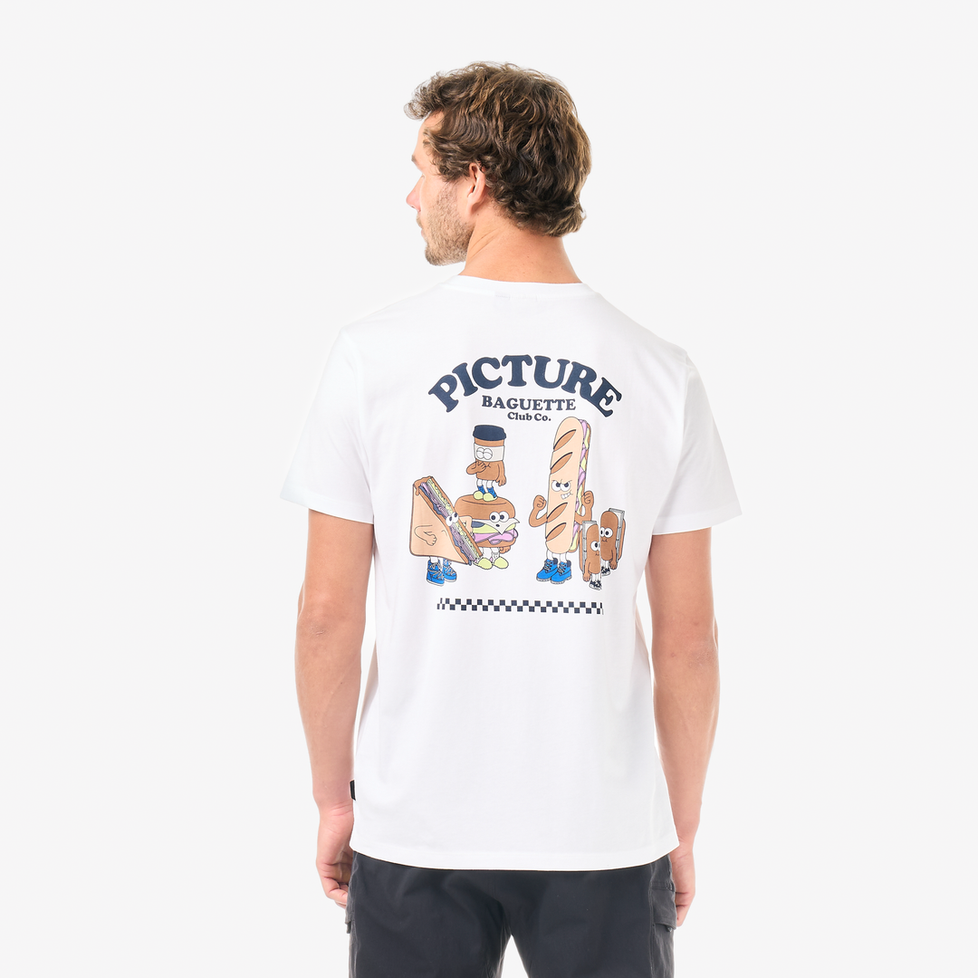 Picture Baguette Club Tee White – retro indossato