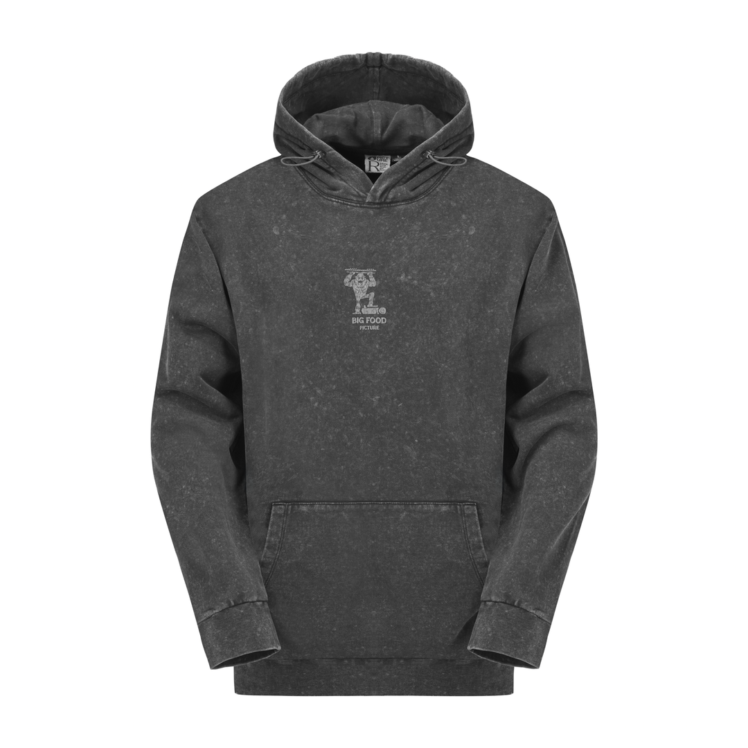 Picture Bigfoot Hoodie Black Washed – fronte su fondo neutro