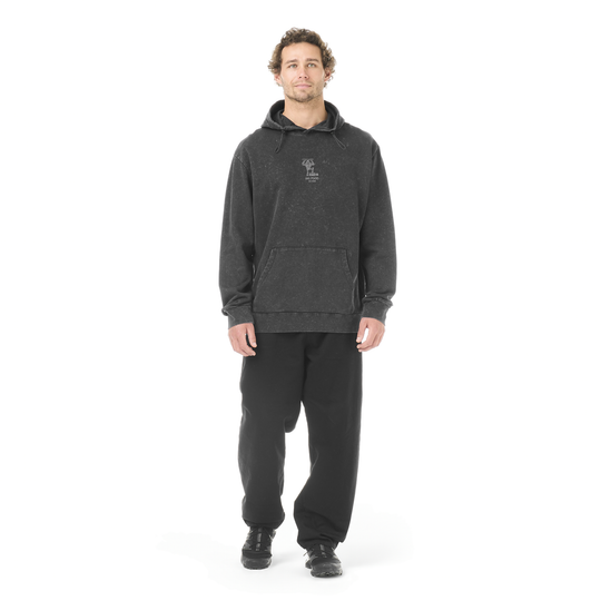 Picture Bigfoot Hoodie Black Washed – fronte indossato