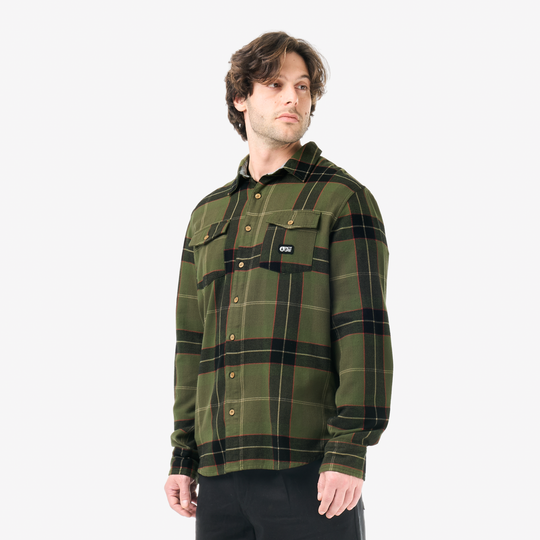 Picture Hillsboro Shirt Olivine – indossato, vista frontale