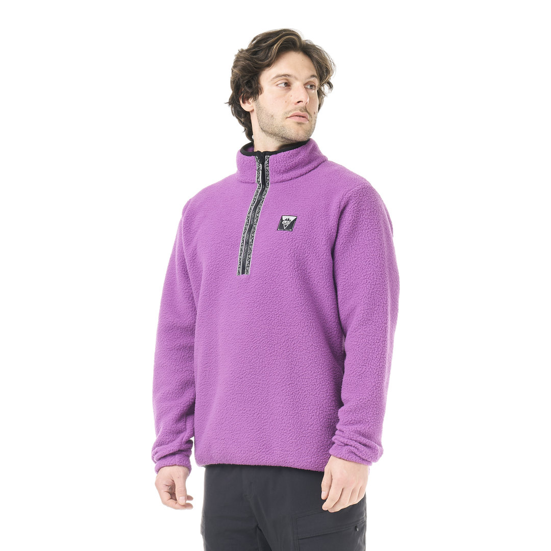 Picture Kimag 1/4 Zip Fleece Bright Magenta – indossato, vista frontale