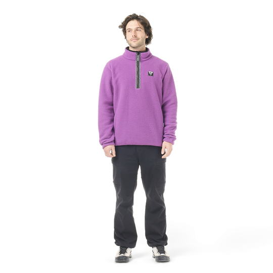 Picture Kimag 1/4 Zip Fleece Bright Magenta – indossato, vista frontale