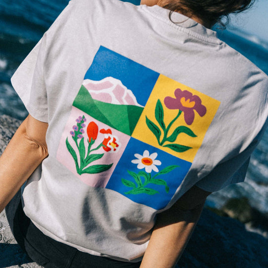 Picture Lyra Tee Vapor Grey Washed, dettaglio grafica sul retro