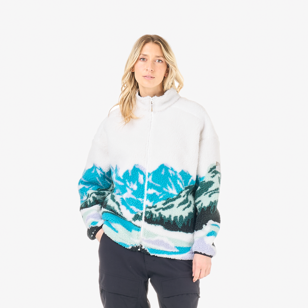 Picture Nyss Zip Fleece Landscape Pure, indossato frontale