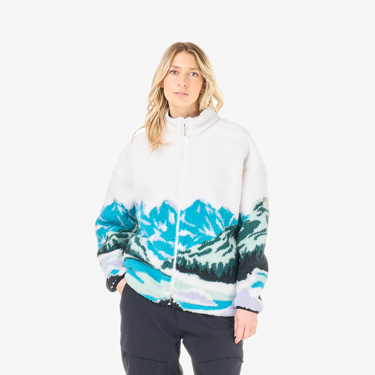 Picture Nyss Zip Fleece Landscape Pure, indossato frontale