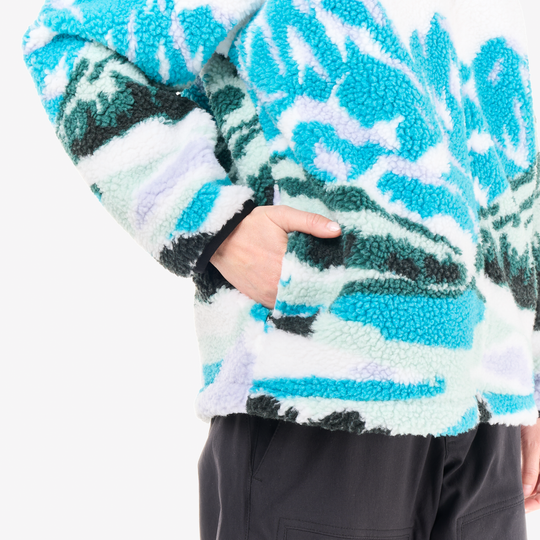 Picture Nyss Zip Fleece Landscape Pure, dettaglio tasca e polsino