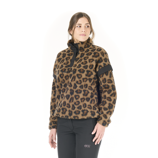 Picture Velora Printed 1/4 Fleece Wild Spot Print, indossato frontale